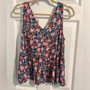 LOFT floral peplum tank